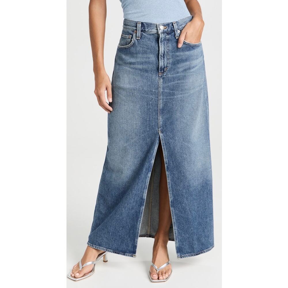 AGOLDE Leif Denim Maxi Skirt Size 25 NWOT - Picture 13 of 13